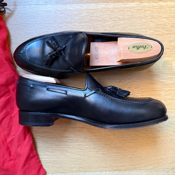 Carmina Shoemakers Black Tassel Leather Loafers 734 Size UK 7.5 EEE / U.S 8.5 main image 10